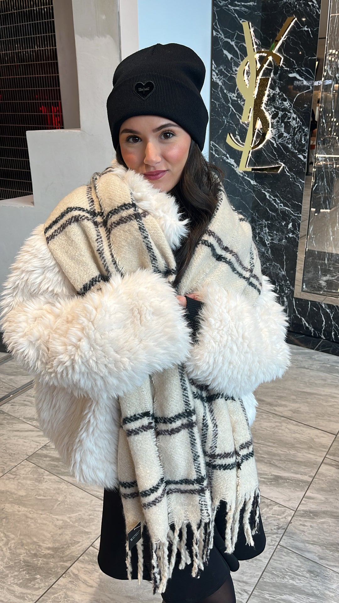 The Chunky Scarf - Cream Plaid – TAL NEW YORK