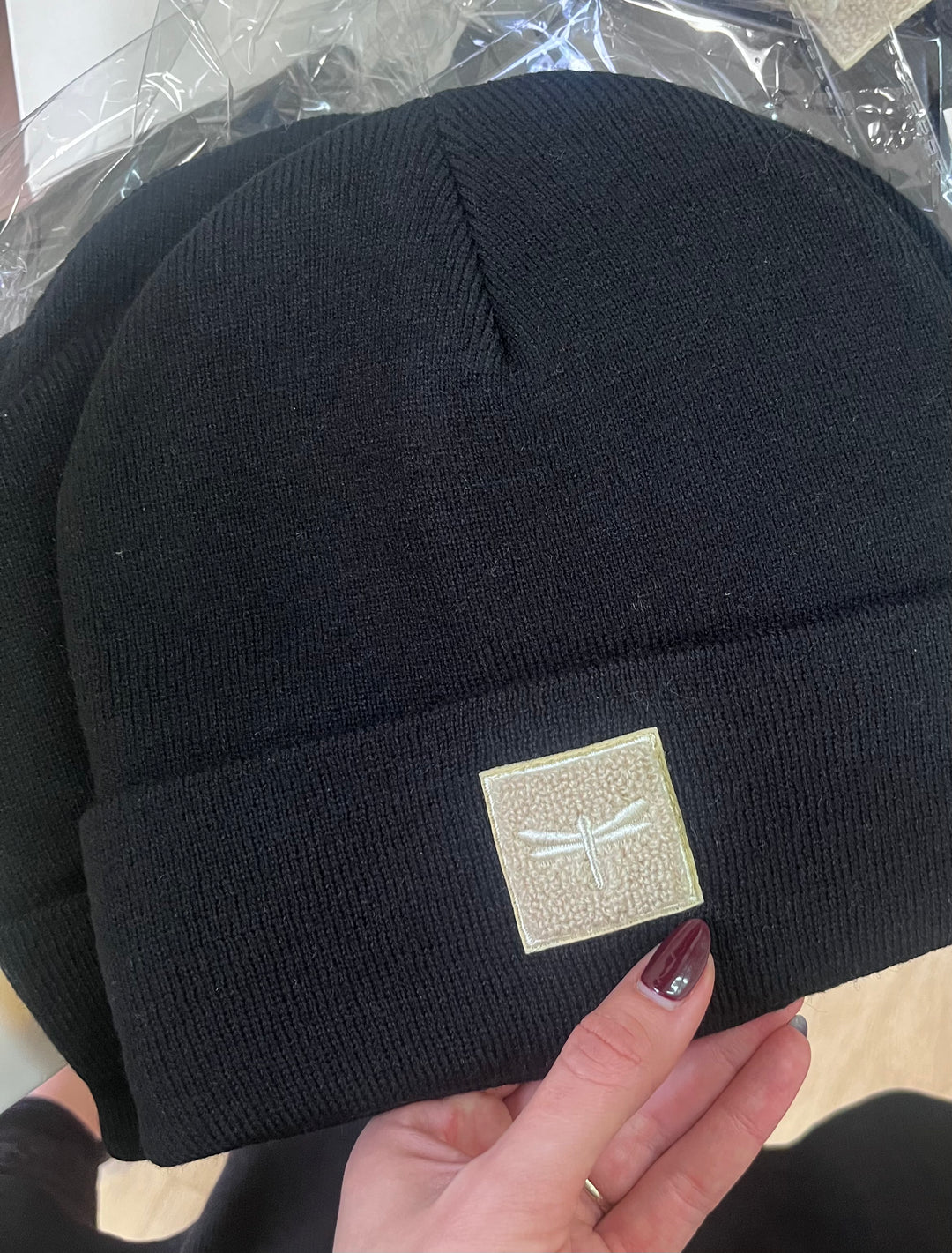 New* Black Sherpa Logo Beanies - Hot Pink + Taupe Logo* – TAL NEW YORK