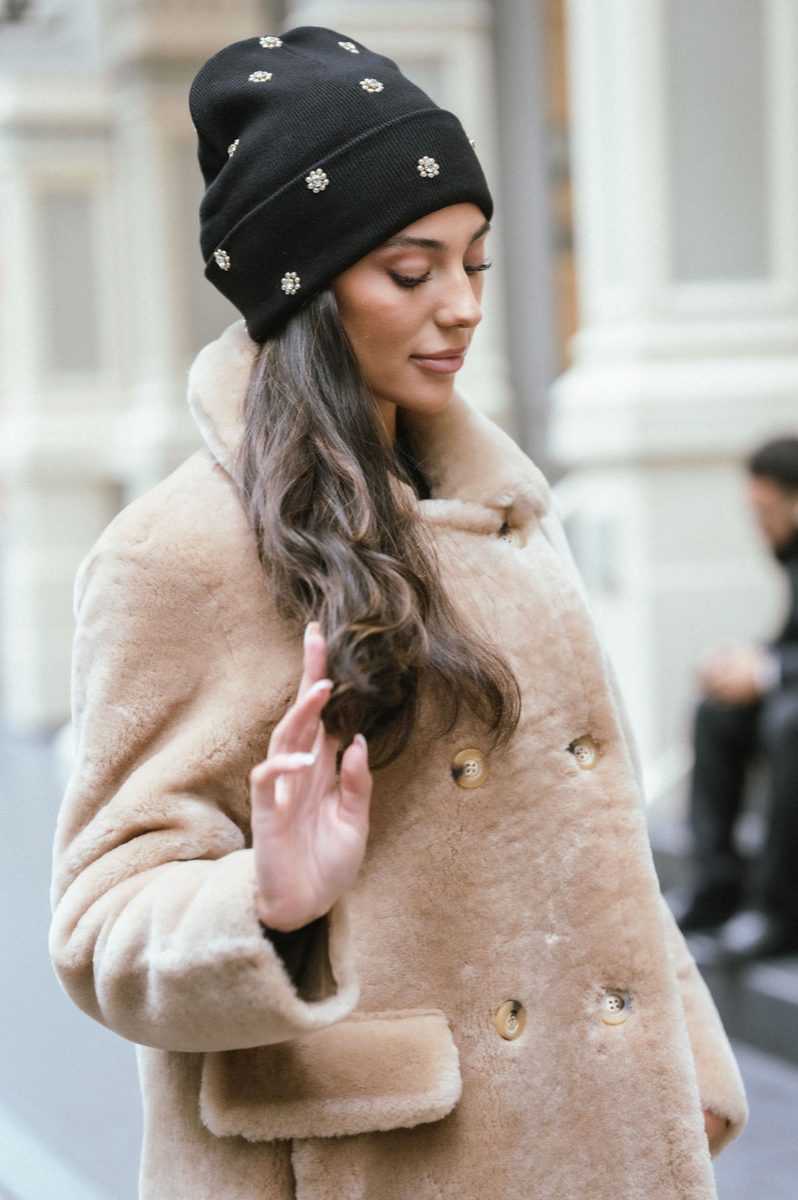 The Crystal Flower Beanie – TAL NEW YORK