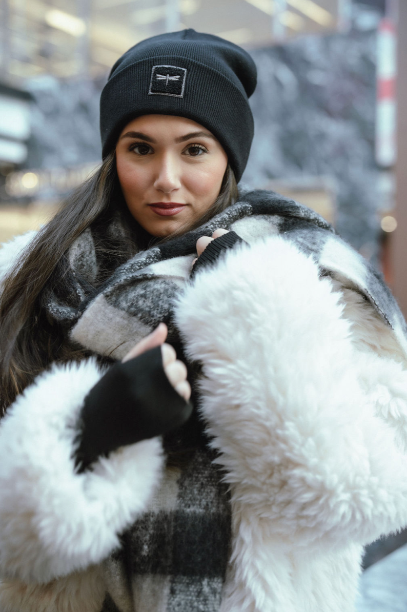 milky　CALUX PUFFER COACH JACKET SCARF Yoko Shawl Collar Puffer Jacket by Badgley Mischka