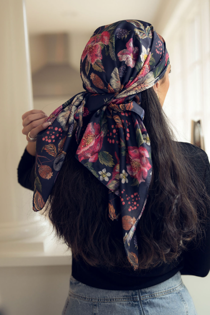 Bandana Head Scarf Vibrant Garden Scarves (Pretied Square Scarf