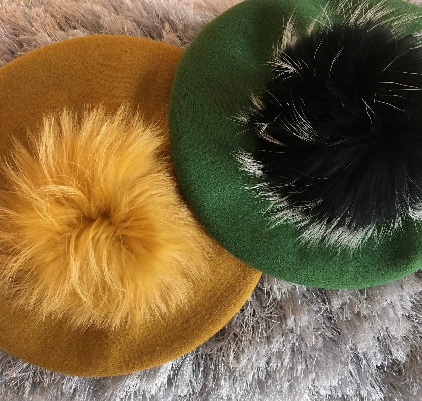 Luxe Pom Berets – TAL NEW YORK display picture 1